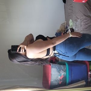 UO ppastel purple STRAPPY BACK Mariah black dress top